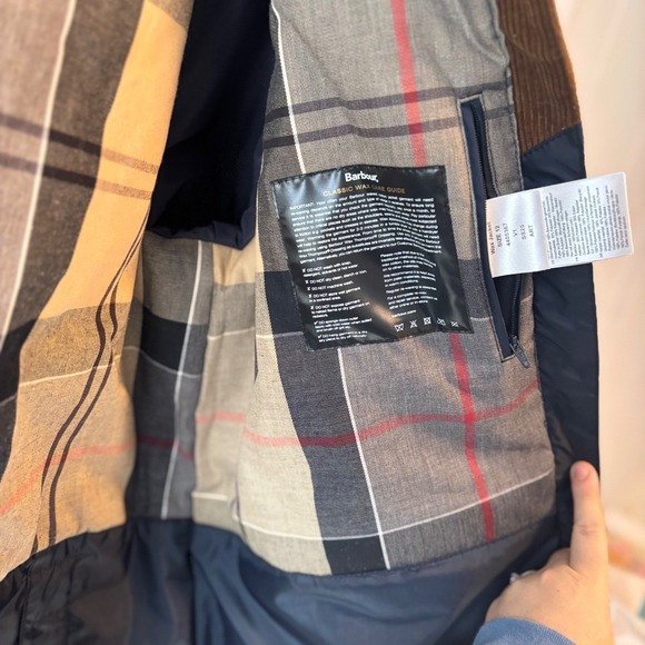 Barbour Navy Waxed Cotton Jacket Corduroy Collar Women 8 Barbour Brit Elegance - Picture 13 of 16